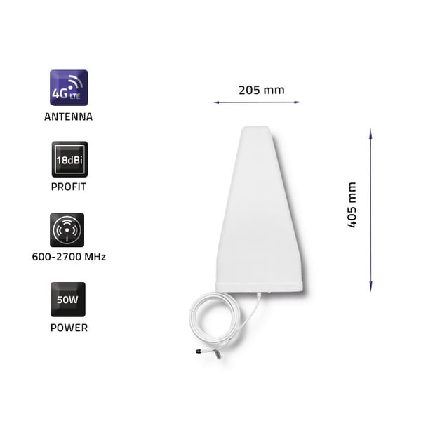 Qoltec 57021 4G LTE -antenni | 18dBi | Ulkokäyttöön