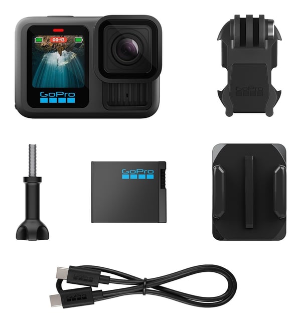 GoPro HERO13 BLACK action-urheilukamera 27.6 MP 5.3K Ultra HD CMOS 25.4 / 1.9 mm (1 / 1.9") Wi-Fi 121 g