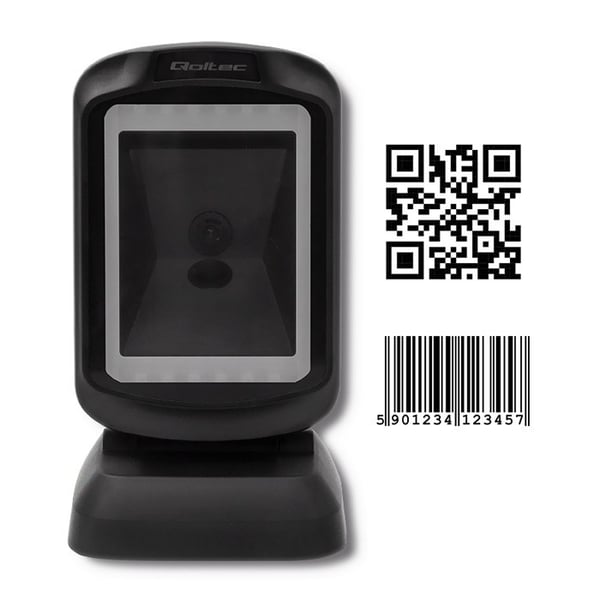 Qoltec 50864 stationær QR- og stregkodescanner | USB