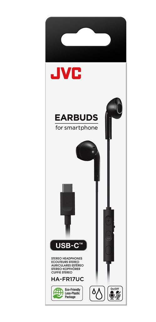 JVC HA-FR17UC In-ear-hörlurar med kabel, USB Typ-C, Svarta