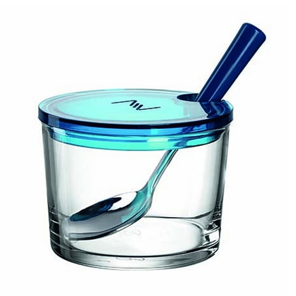 Montana Syltetøjsglas 10 cm + Ske Blå/Glas