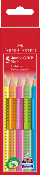 Faber Castell FC-110994 Farveblyant Jumbo GRIP Etui 5 Farver