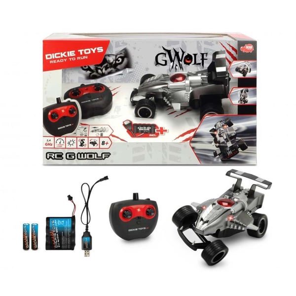Dickie Toys RC G-Wolf Racerbil + Lys Sølv/Sort