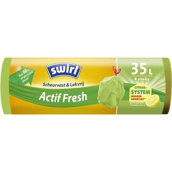 Swirl Actif Fresh affaldsposer med citronduft 35L 9 stk.