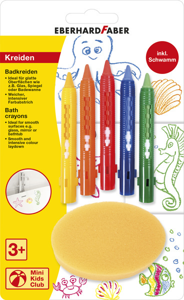 Eberhard Faber EF-524105 Badefarveblyanter med svamp 5 stk.