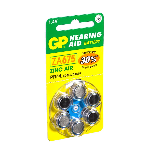 GP 3125000675 Za675 Batteri til høreapparat A6 Blå