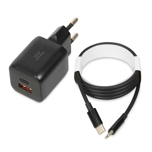 iBOX C-42 GaN PD33W Vægoplader. Sort