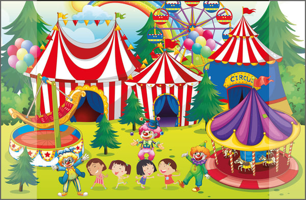 Kangaro K-0014D109 Skriveunderlag PP 38x58cm Cirkusdesign