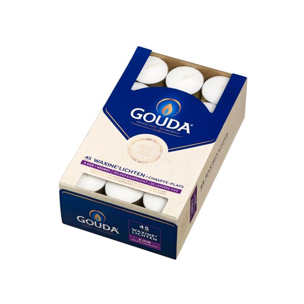Gouda-teekynttilät 45 kpl, valkoiset Gouda-teekynttilät 45 kpl, valkoiset
