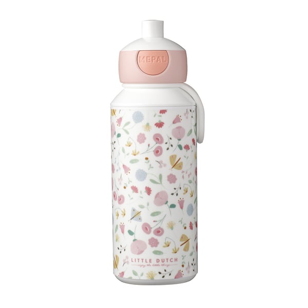 Mepal Campus Pop-Up Dricksflaska Little Dutch Blommor och Fjärilar 400 ml Rosa/Vit