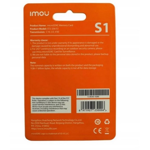 256 GB IMOU microSD-hukommelseskort