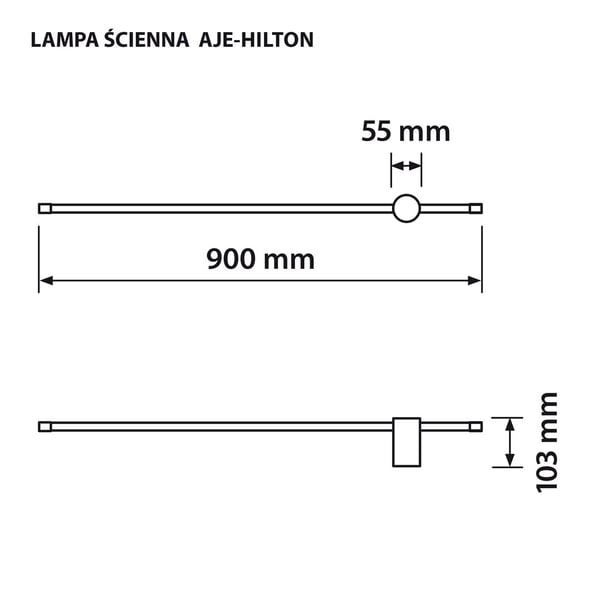 Activejet LED-væglampe AJE-HILTON Sort NW