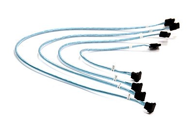 Supermicro 4 x Rundt SATA-kabel 0,56 m Sort. Blå. Hvid
