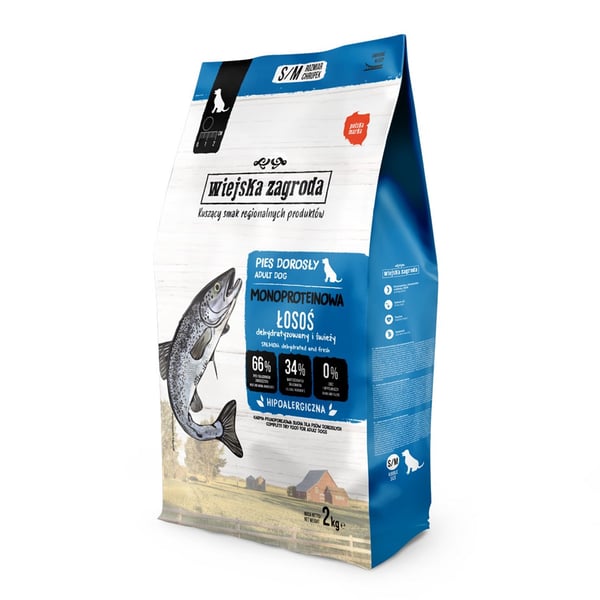 Rural Farm Monoprotein Laks - tørfoder til hunde - 2 kg