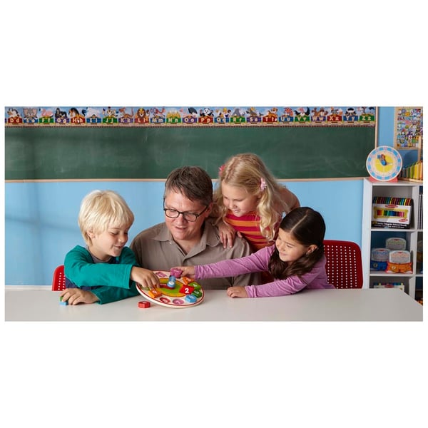 Melissa & Doug Puinen oppimiskello 12 puukuviolla