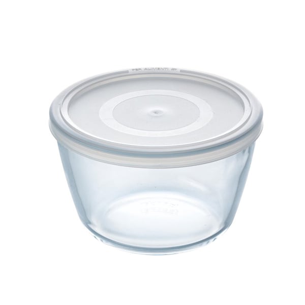 Pyrex Cook and Freeze rund opbevaringsskål i glas med låg 1,1 l