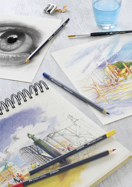 Faber Castell FC-114612 Akvarelfarveblyant Faber-Castell Goldfaber penalhus 12 dele