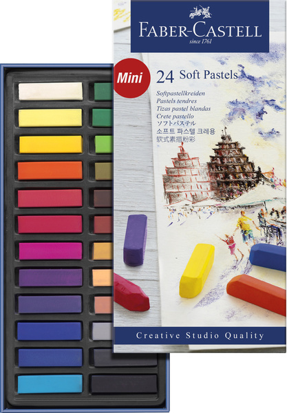 Faber Castell FC-128224 Pastelkridtpen Halvlang Kuffert 24 Stk.