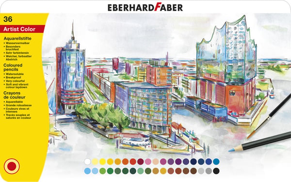 Eberhard Faber EF-516036 Akvarelblyant Metaletui A 36 Stk.