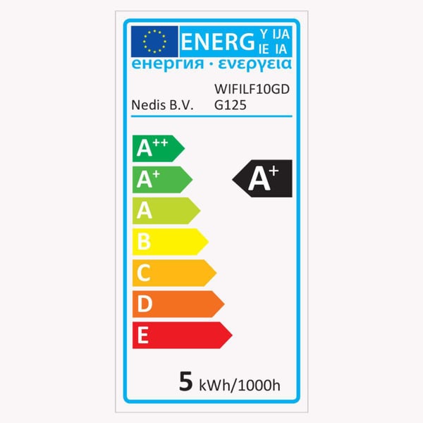 Nedis WIFILF10GDG125 Wi-Fi Smart LED-pære med glødetråd E27 125 mm 5 W 500 LM