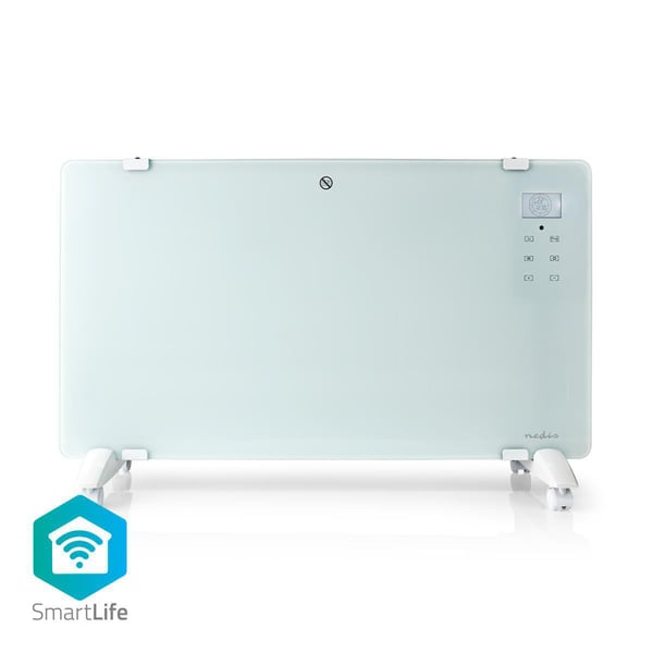 Nedis WIFIHTPL20FWT Smart konvektorvärmare med Wi-Fi-termostat Glasfrontpanel 2000 W Vit