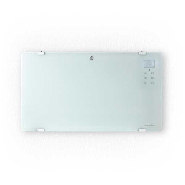 Nedis WIFIHTPL20FWT Smart Konvektorvarmer med Wi-Fi Termostat Glasfrontpanel 2000 W Hvid