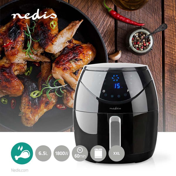 Nedis KAAF250EBK Varmluftfrituregryde 6,5 l 1800 W Sort