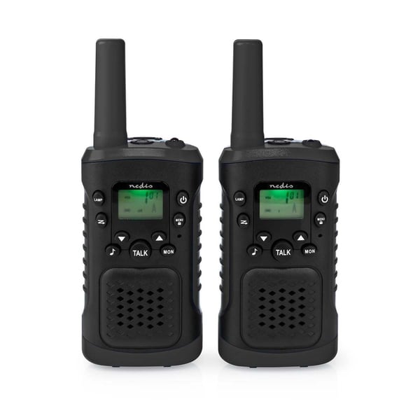 Nedis WLTK0610BK Radiopuhelinsetti 2 luuria Jopa 6 km Taajuuskanavat: 8 PTT/VOX Jopa 3 tuntia Kuulokeulostulo 2 kuuloketta Musta