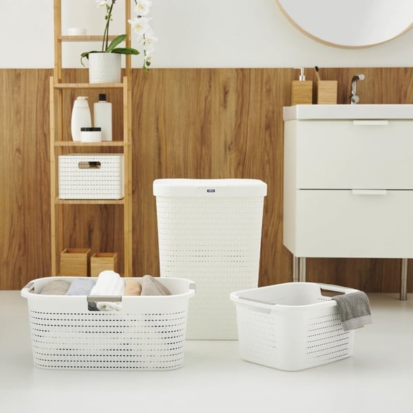 Rotho Country vasketøjsopsamler 55L hvid