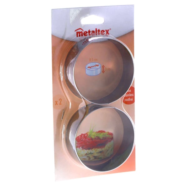 Metaltex bageringe 8,5x3,2 cm 2 stk. rustfrit stål