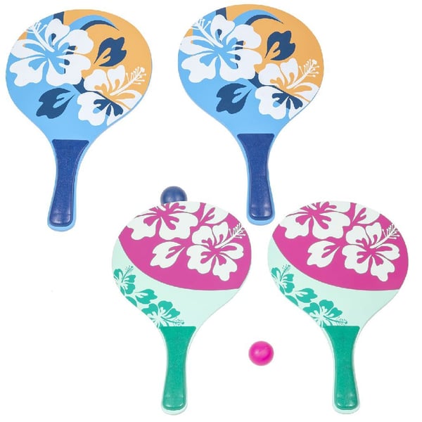 Sommerstrandboldsæt med blomsterprint, 3 dele