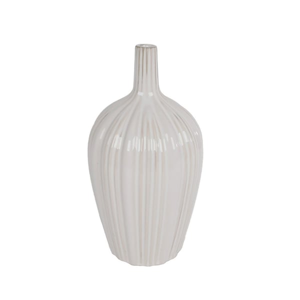 Vase Annet M Hvid Fajance 14,5x14,5x28cm