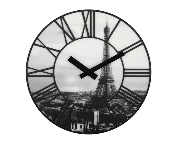 NeXtime NE-3004 -seinäkello, halkaisija 39 cm, muovia, 3D, harmaa, 'La Ville' NeXtime NE-3004 -seinäkello, halkaisija 39 cm, muovia, 3D, harmaa, 'La Ville'