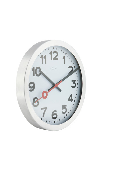 NeXtime NE-3998AR vægur diameter 19 cm, børstet aluminium, 'Station'