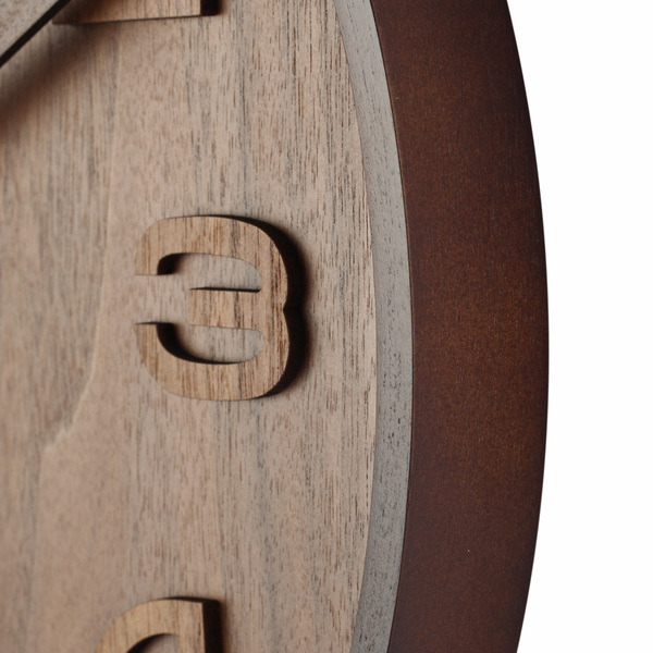 NeXtime NE-3096BR vægur diameter 35 cm, træ, brun, 'Wood Wood Medium'