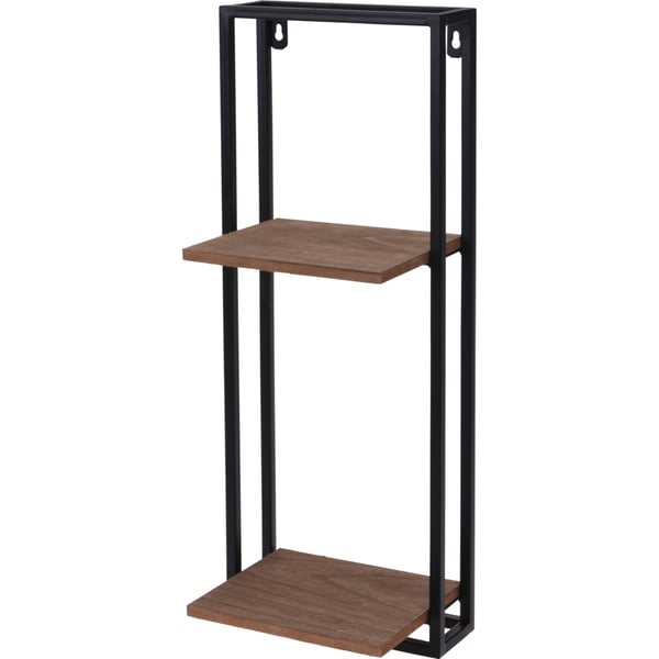 Koti ja sisustus Metallinen riippuvalaisin puupaneeleilla 53x20x15 cm Musta/Ruskea