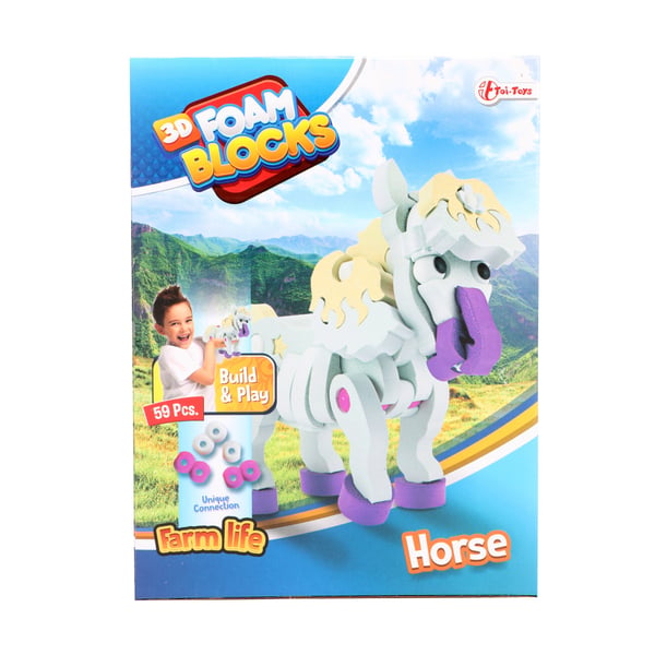 Toi-Toys 3D Puslespil Konstruktion Skum Hest Gør-det-selv Sæt