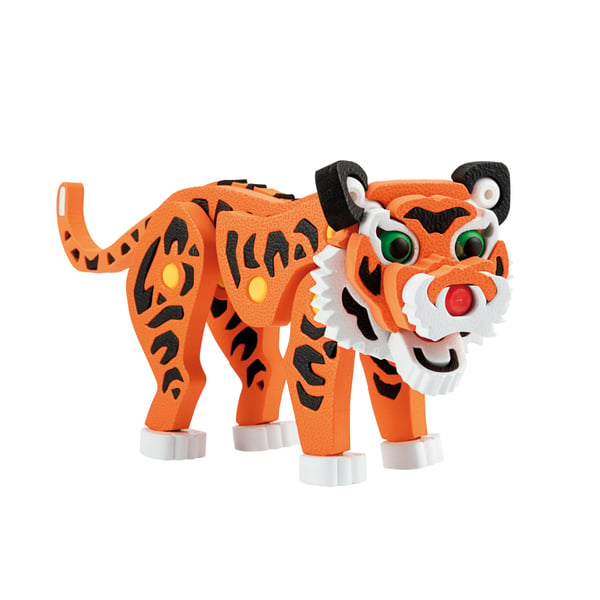 Toi-toys 3D-puslespil Tiger Junior 31,5 cm skum orange 121-delt