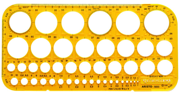 Aristo AR-5033 Cirkelschablon 1-36 mm 45 cirklar