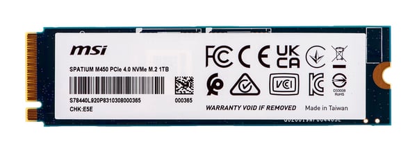 MSI SPATIUM M450 PCIe 4.0 NVMe M.2 1TB V1 SSD