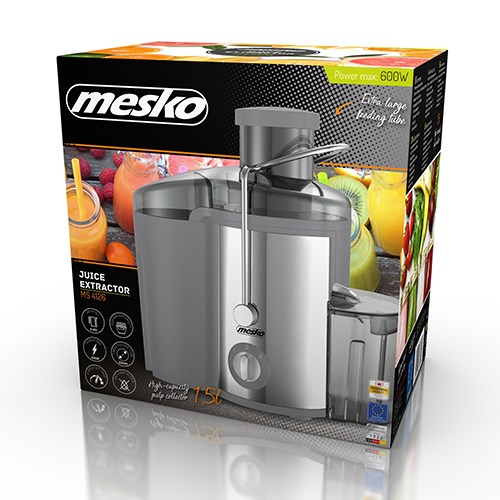 Adler MS 4126 juicepress Elektrisk tomatjuicepress Rostfritt stål 600 W