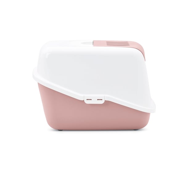 SAVIC Nestor Hvid-Pink - Overdækket Kattebakke - 56x39x38,5 cm - 1 stk.