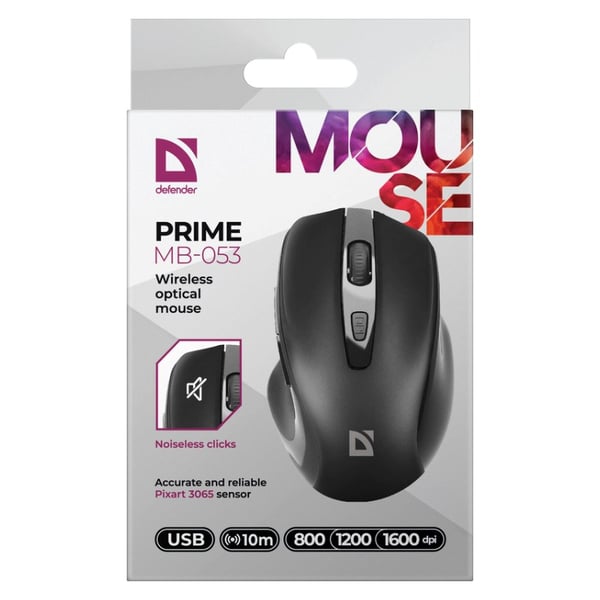 Hiiri Defender Prime MB-053 RF Hiljainen musta optinen
