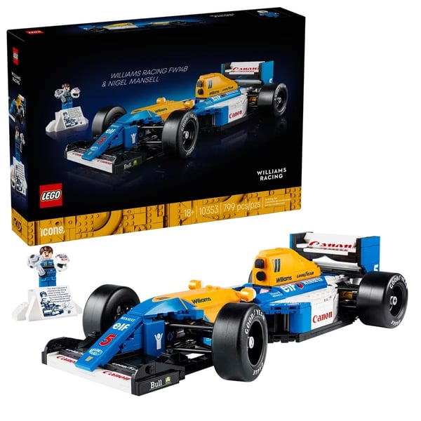 LEGO ICONS 10353 Williams Racing FW14B og Nigel Mansell