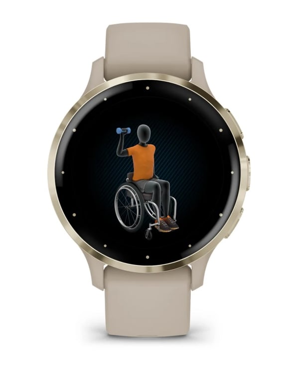 Garmin Venu 3S 3,05 cm (1,2") AMOLED 41 mm Digital 390 x 390 pixels Touchscreen Guld. Grå Wi-Fi GPS (satellit)