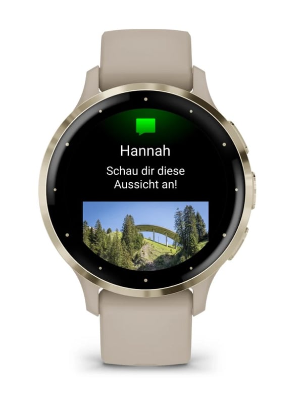 Garmin Venu 3S 3,05 cm (1,2") AMOLED 41 mm Digital 390 x 390 pixels Touchscreen Guld. Grå Wi-Fi GPS (satellit)