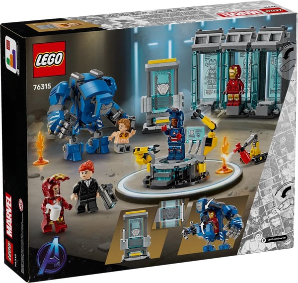 LEGO MARVEL 76315 Iron Mans laboratorium: Rustningshallen