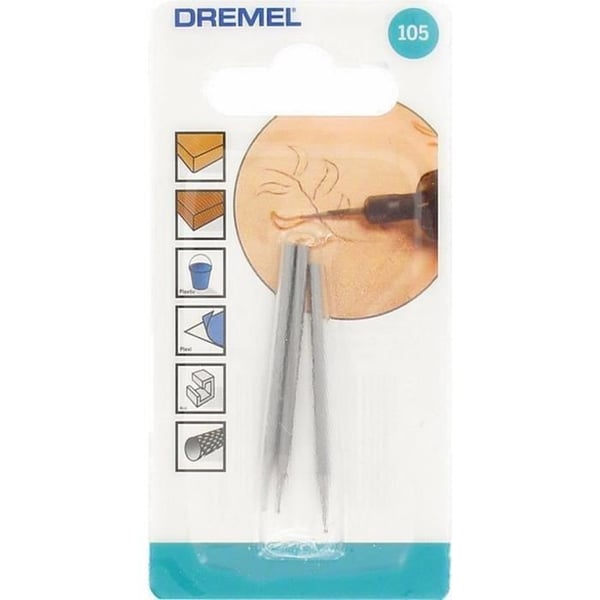 DREMEL 105 Graveringsbits - Sæt med 3 - ø 0,8 mm - Præcisionsskulptur og Gravering