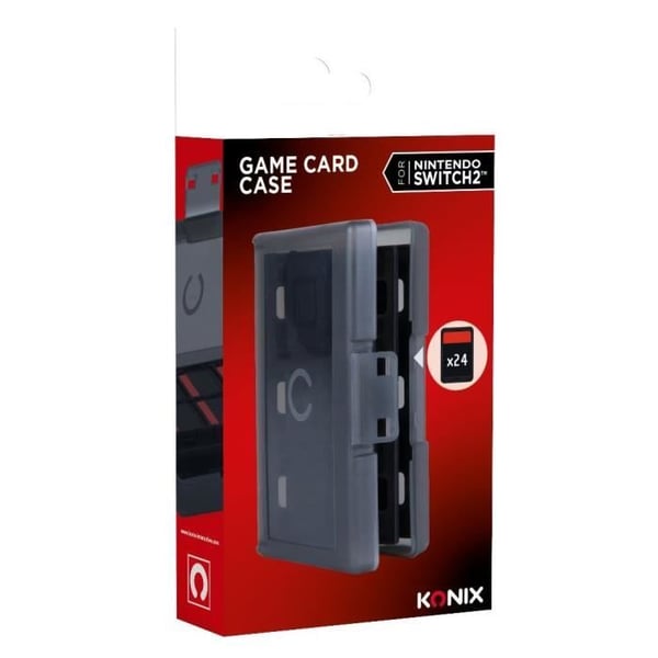 Skydds- och transportfodral - KONIX - För Nintendo Switch 2 spelkassetter - Stötsäker - 24 förvaringsfack - Svart
