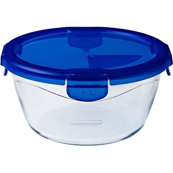 Rund beholder med låg - PYREX - 1451034 - 20 cm - 1,6 L - Cook & Go - Borosilikatglasbund